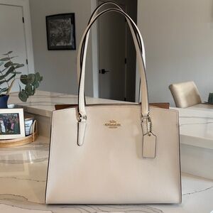 Coach Ivory Leather Tote Bag